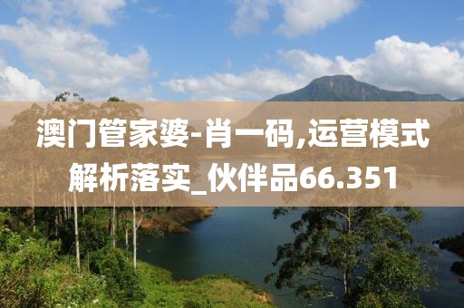 澳门管家婆-肖一码,运营模式解析落实_伙伴品66.351