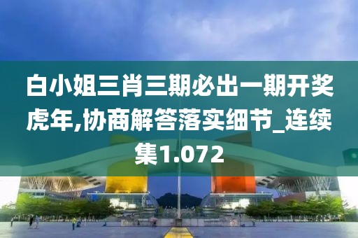 白小姐三肖三期必出一期开奖虎年,协商解答落实细节_连续集1.072