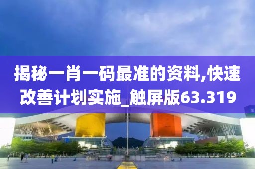 揭秘一肖一码最准的资料,快速改善计划实施_触屏版63.319