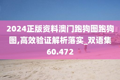2024正版资料澳门跑狗图跑狗图,高效验证解析落实_双语集60.472