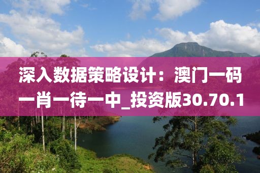 深入数据策略设计：澳门一码一肖一待一中_投资版30.70.10