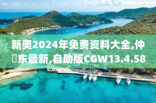 新奥2024年免费资料大全,仲祎东最新,自助版CGW13.4.58