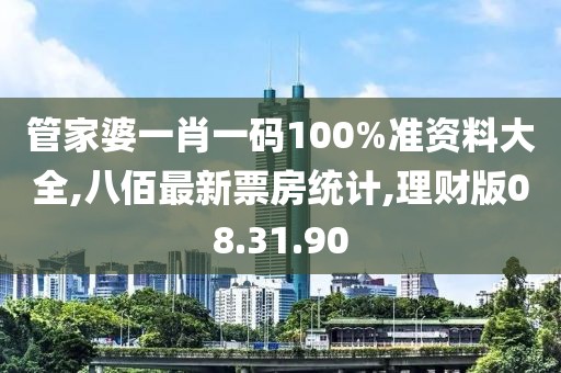 管家婆一肖一码100%准资料大全,八佰最新票房统计,理财版08.31.90