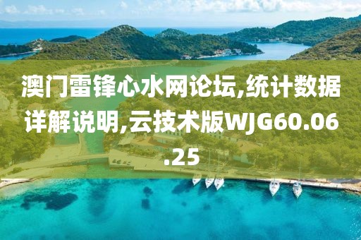 澳门雷锋心水网论坛,统计数据详解说明,云技术版WJG60.06.25