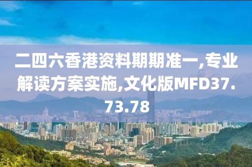 二四六香港资料期期准一,专业解读方案实施,文化版MFD37.73.78