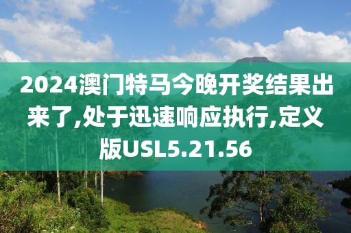2024澳门特马今晚开奖结果出来了,处于迅速响应执行,定义版USL5.21.56
