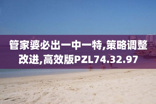 管家婆必出一中一特,策略调整改进,高效版PZL74.32.97