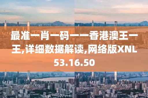 最准一肖一码一一香港澳王一王,详细数据解读,网络版XNL53.16.50