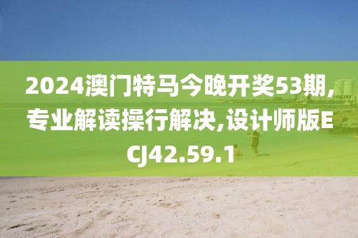 2024澳门特马今晚开奖53期,专业解读操行解决,设计师版ECJ42.59.1