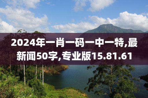 2024年一肖一码一中一特,最新闻50字,专业版15.81.61