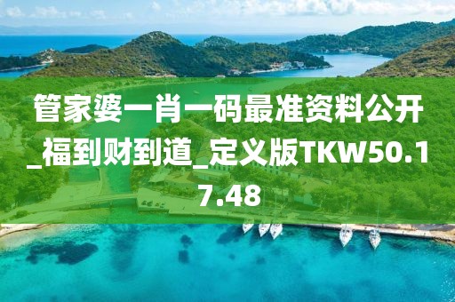 管家婆一肖一码最准资料公开_福到财到道_定义版TKW50.17.48