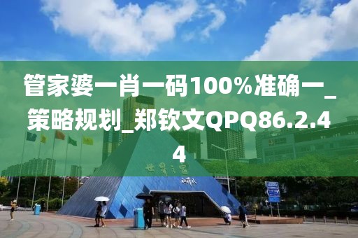 管家婆一肖一码100%准确一_策略规划_郑钦文QPQ86.2.44