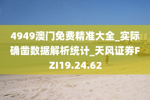 4949澳门免费精准大全_实际确凿数据解析统计_天风证券FZI19.24.62
