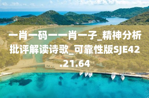 一肖一码一一肖一子_精神分析批评解读诗歌_可靠性版SJE42.21.64