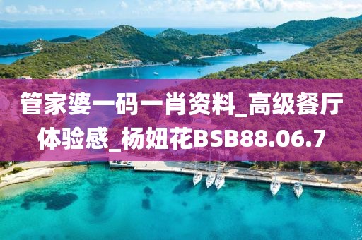 管家婆一码一肖资料_高级餐厅体验感_杨妞花BSB88.06.7