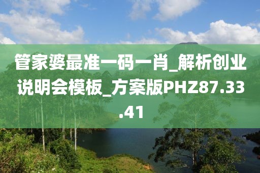 管家婆最准一码一肖_解析创业说明会模板_方案版PHZ87.33.41