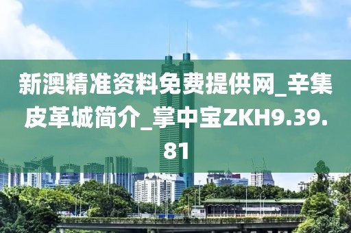 新澳精准资料免费提供网_辛集皮革城简介_掌中宝ZKH9.39.81