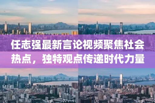 任志强最新言论视频聚焦社会热点，独特观点传递时代力量