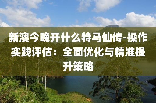 新澳今晚开什么特马仙传-操作实践评估：全面优化与精准提升策略
