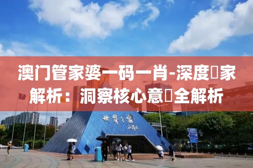 澳门管家婆一码一肖-深度專家解析：洞察核心意見全解析