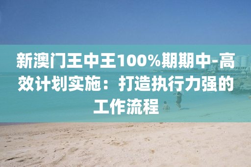新澳门王中王100%期期中-高效计划实施：打造执行力强的工作流程