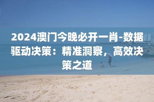 2024澳门今晚必开一肖-数据驱动决策：精准洞察，高效决策之道