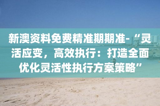 新澳资料免费精准期期准-“灵活应变，高效执行：打造全面优化灵活性执行方案策略”