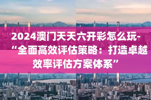 2024澳门天天六开彩怎么玩-“全面高效评估策略：打造卓越效率评估方案体系”