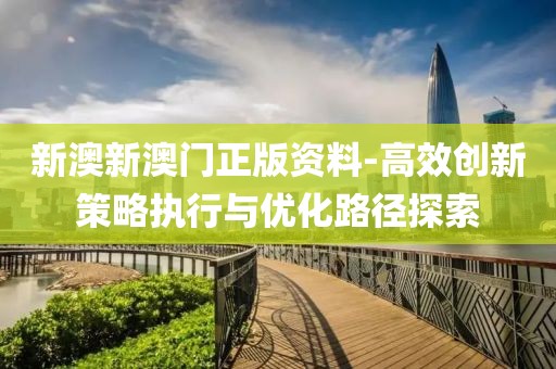 新澳新澳门正版资料-高效创新策略执行与优化路径探索