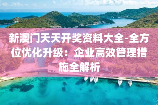 新澳门天天开奖资料大全-全方位优化升级：企业高效管理措施全解析
