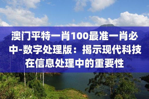 澳门平特一肖100最准一肖必中-数字处理版：揭示现代科技在信息处理中的重要性