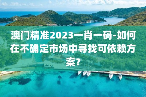 澳门精准2023一肖一码-如何在不确定市场中寻找可依赖方案？
