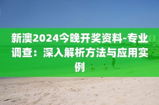 新澳2024今晚开奖资料-专业调查：深入解析方法与应用实例