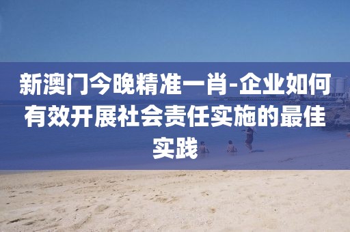 新澳门今晚精准一肖-企业如何有效开展社会责任实施的最佳实践
