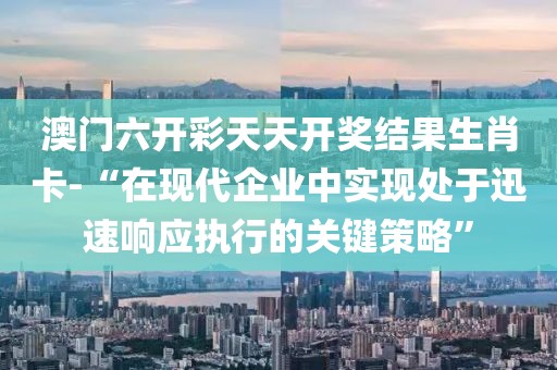 澳门六开彩天天开奖结果生肖卡-“在现代企业中实现处于迅速响应执行的关键策略”
