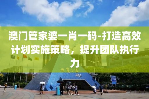 澳门管家婆一肖一码-打造高效计划实施策略，提升团队执行力