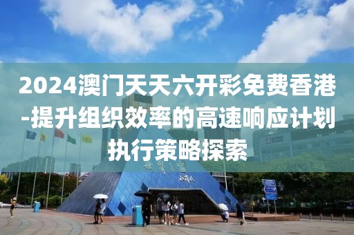 2024澳门天天六开彩免费香港-提升组织效率的高速响应计划执行策略探索