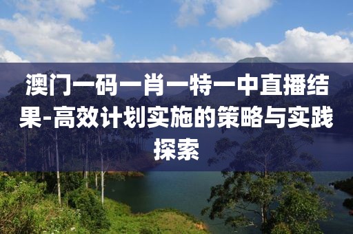 澳门一码一肖一特一中直播结果-高效计划实施的策略与实践探索