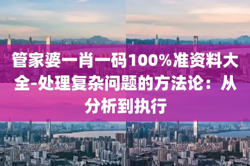 管家婆一肖一码100%准资料大全-处理复杂问题的方法论：从分析到执行