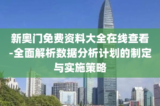 新奥门免费资料大全在线查看-全面解析数据分析计划的制定与实施策略