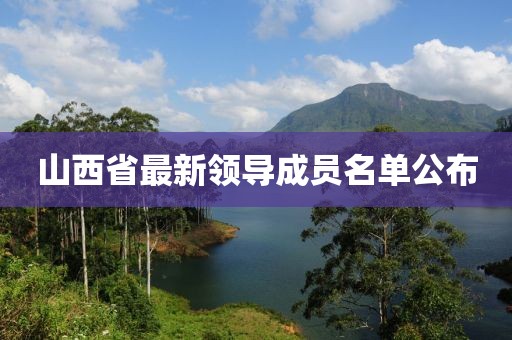 山西省最新领导成员名单公布