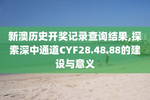 新澳历史开奖记录查询结果,探索深中通道CYF28.48.88的建设与意义