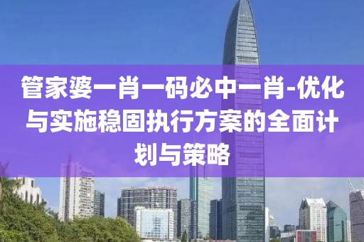 管家婆一肖一码必中一肖-优化与实施稳固执行方案的全面计划与策略