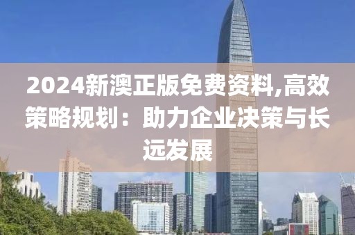 2024新澳正版免费资料,高效策略规划：助力企业决策与长远发展