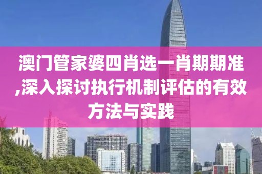 澳门管家婆四肖选一肖期期准,深入探讨执行机制评估的有效方法与实践