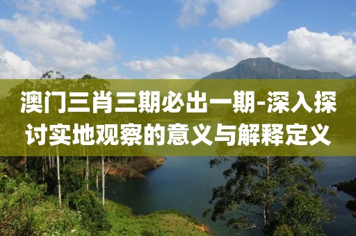 澳门三肖三期必出一期-深入探讨实地观察的意义与解释定义