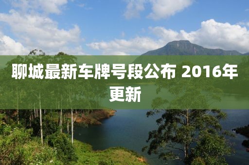 聊城最新车牌号段公布 2016年更新