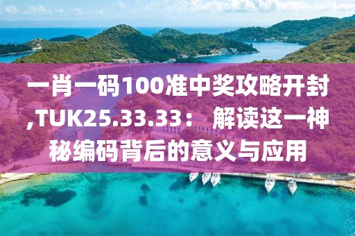 一肖一码100准中奖攻略开封,TUK25.33.33： 解读这一神秘编码背后的意义与应用