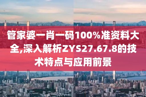 管家婆一肖一码100%准资料大全,深入解析ZYS27.67.8的技术特点与应用前景