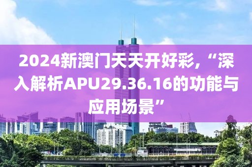 2024新澳门天天开好彩,“深入解析APU29.36.16的功能与应用场景”
